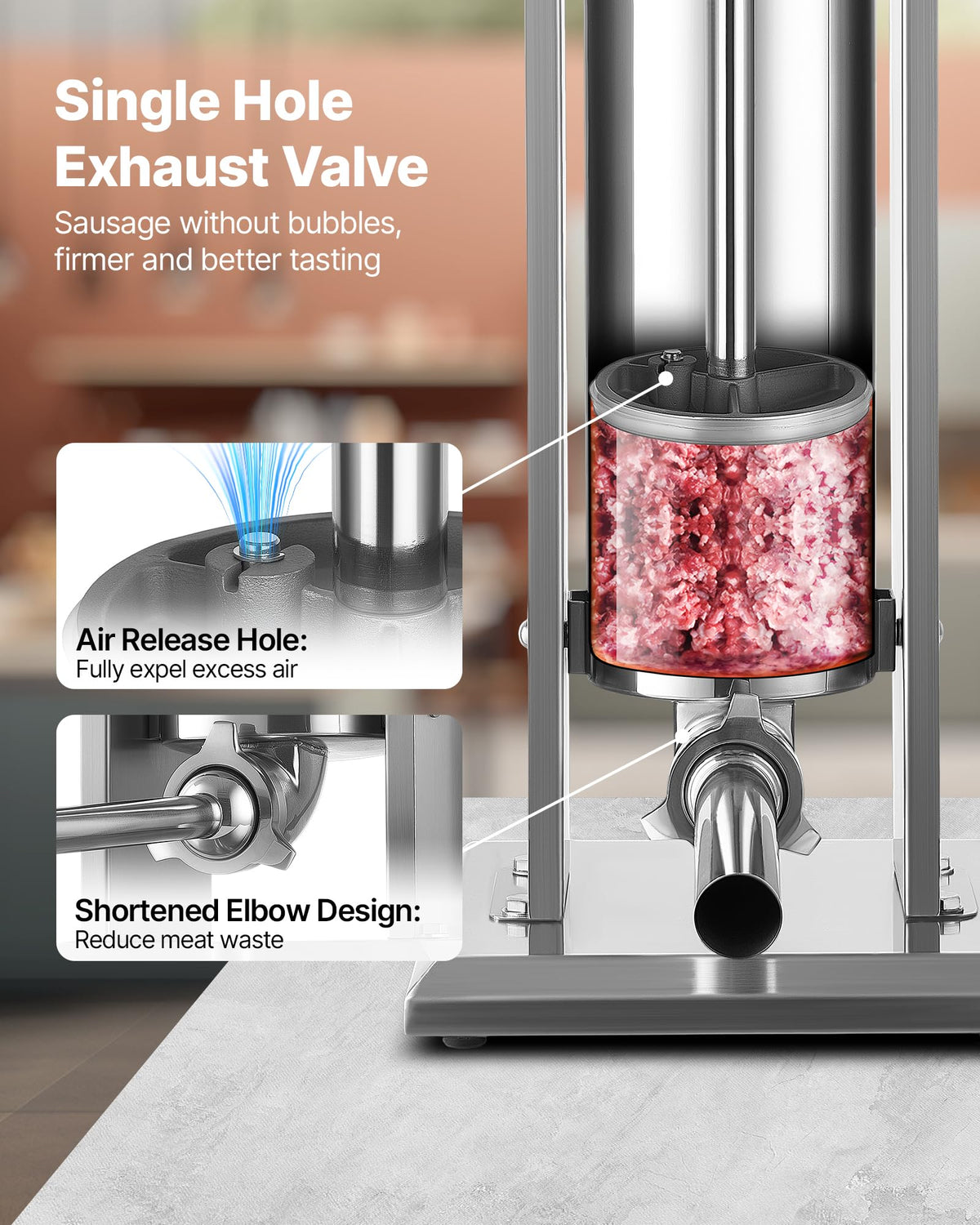 7L/15LBS Vertical Manual Sausage Stuffer J30555