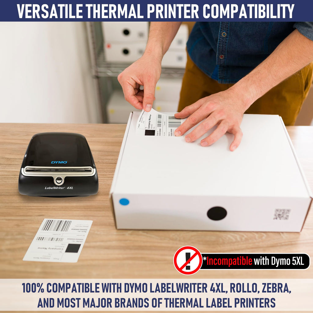 Thermal Shipping Labels 4x6, Water Resistant, Strong Adhesive, 220 per Roll U900645