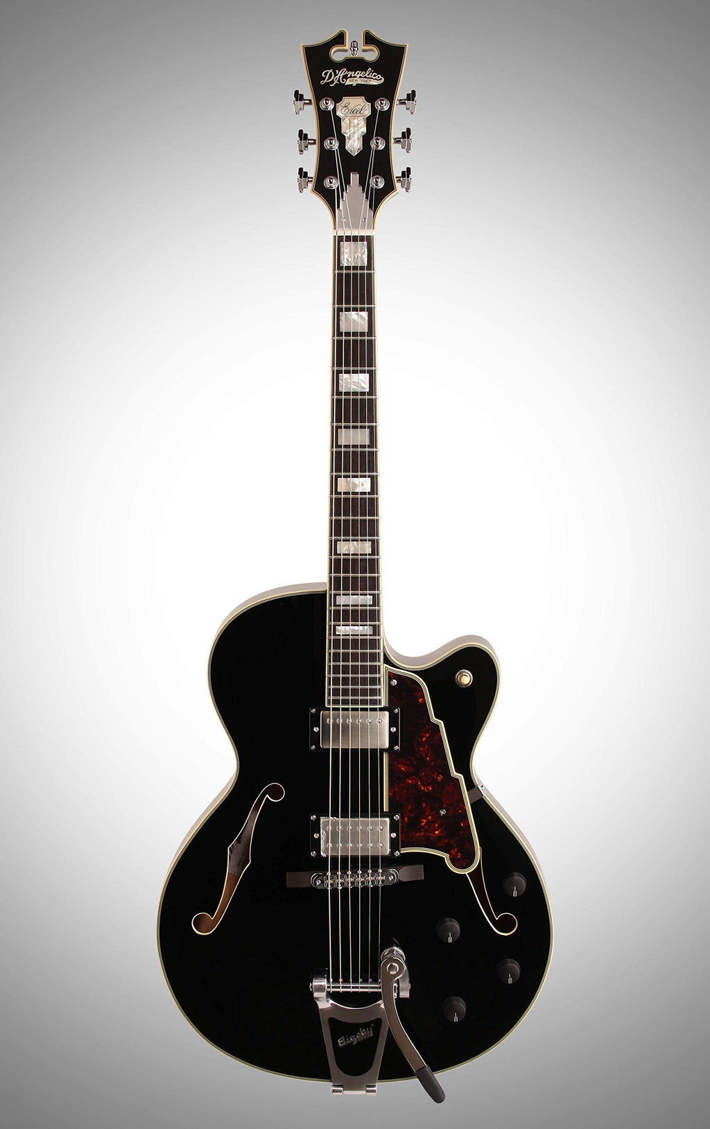 Black Archtop Hollowbody Electric Guitar I6954
