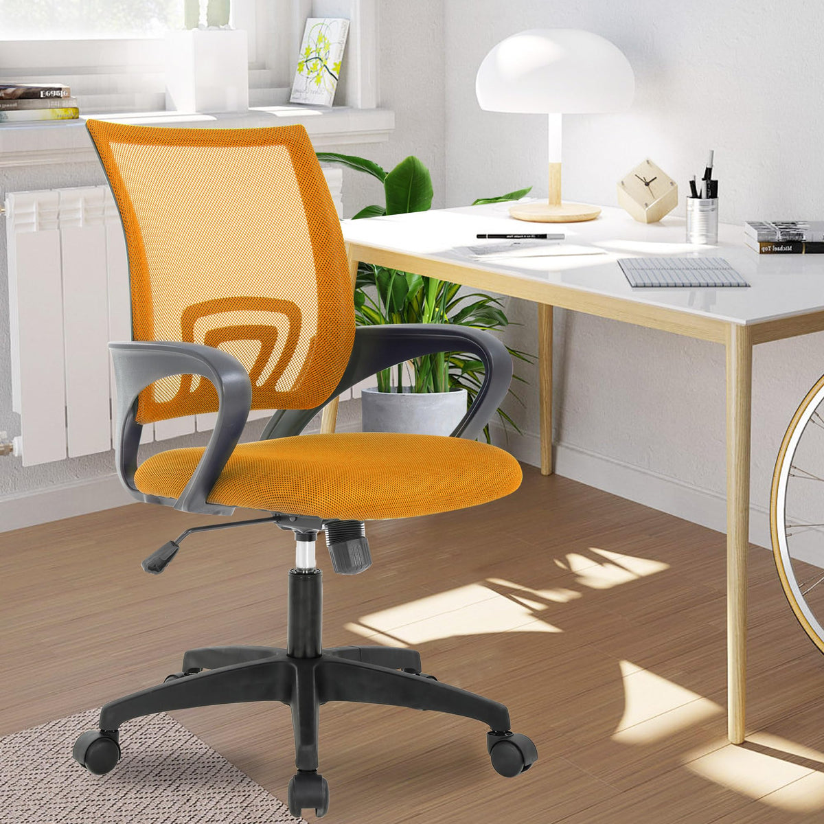 Orange Office Chair with Lumbar Support Y643