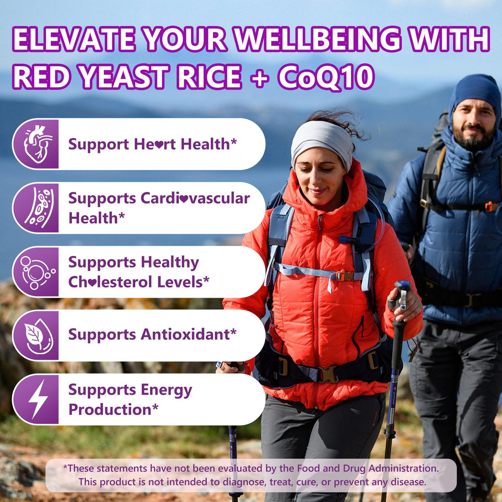 Red Yeast Rice with CoQ10 Gummies 1200mg Sugar Free 120 Count X735