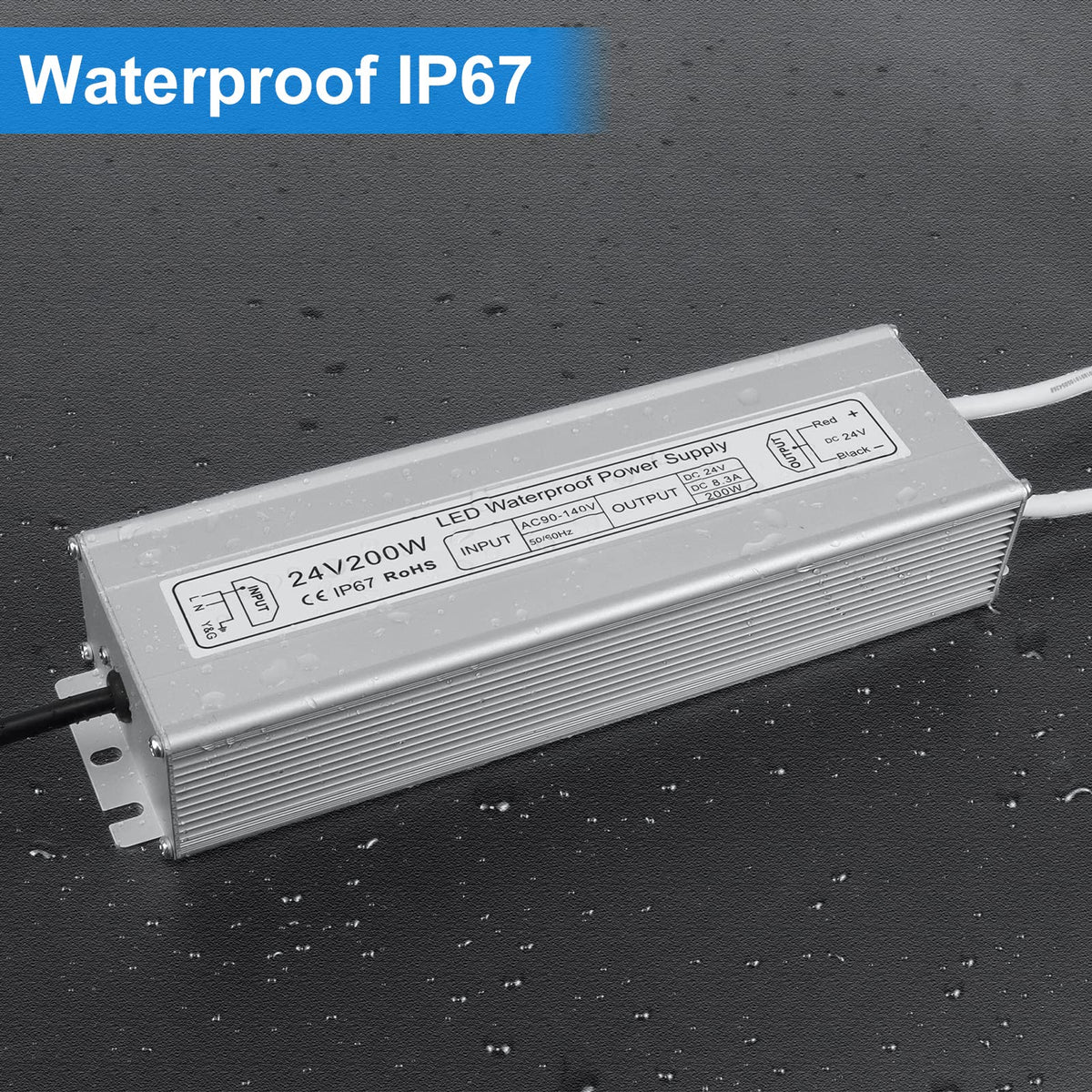 24V 200W IP67 Waterproof LED Power Supply Z428