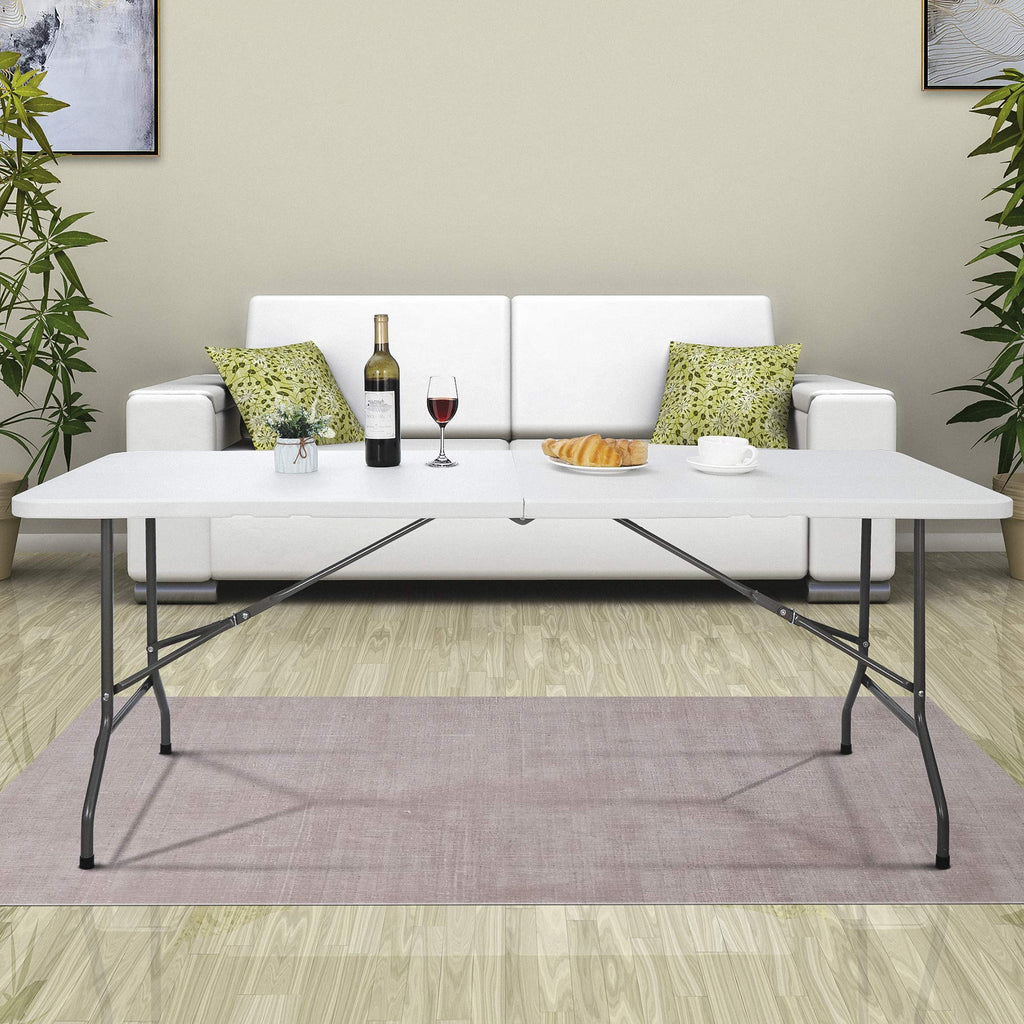 White 6Ft Heavy Duty Folding Picnic Table G1452