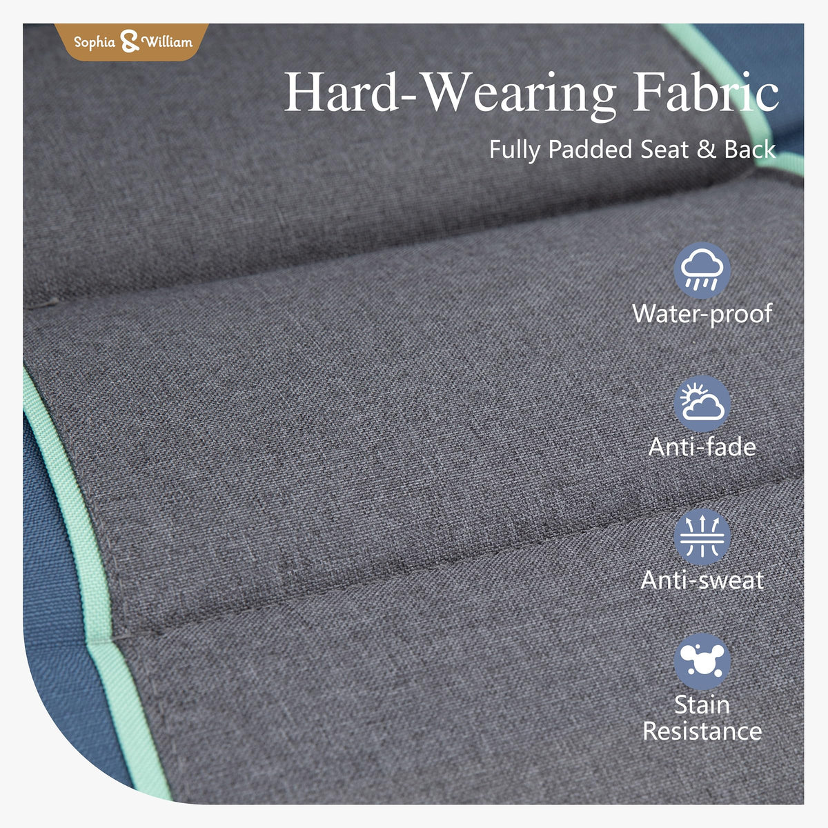 Blue Padded Zero Gravity Chair Set of 2 M6204