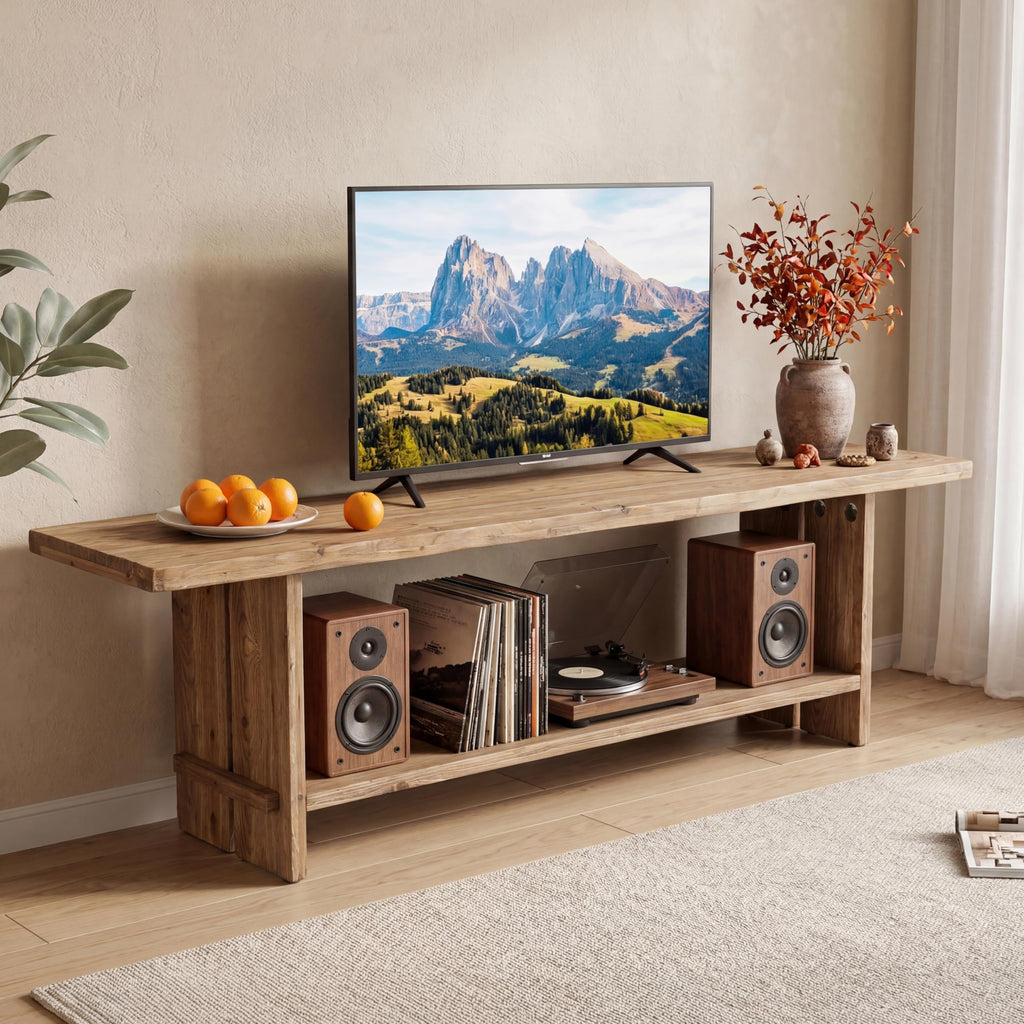 71" Solid Wood 2-Tier TV Stand W311