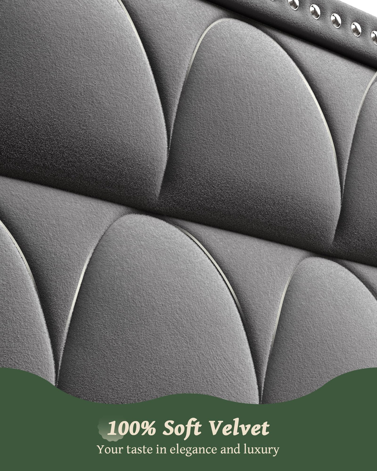 Queen Size Velvet Upholstered Platform Bed Frame R344