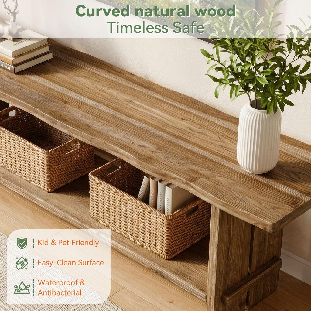 71" Solid Wood 2-Tier TV Stand W311